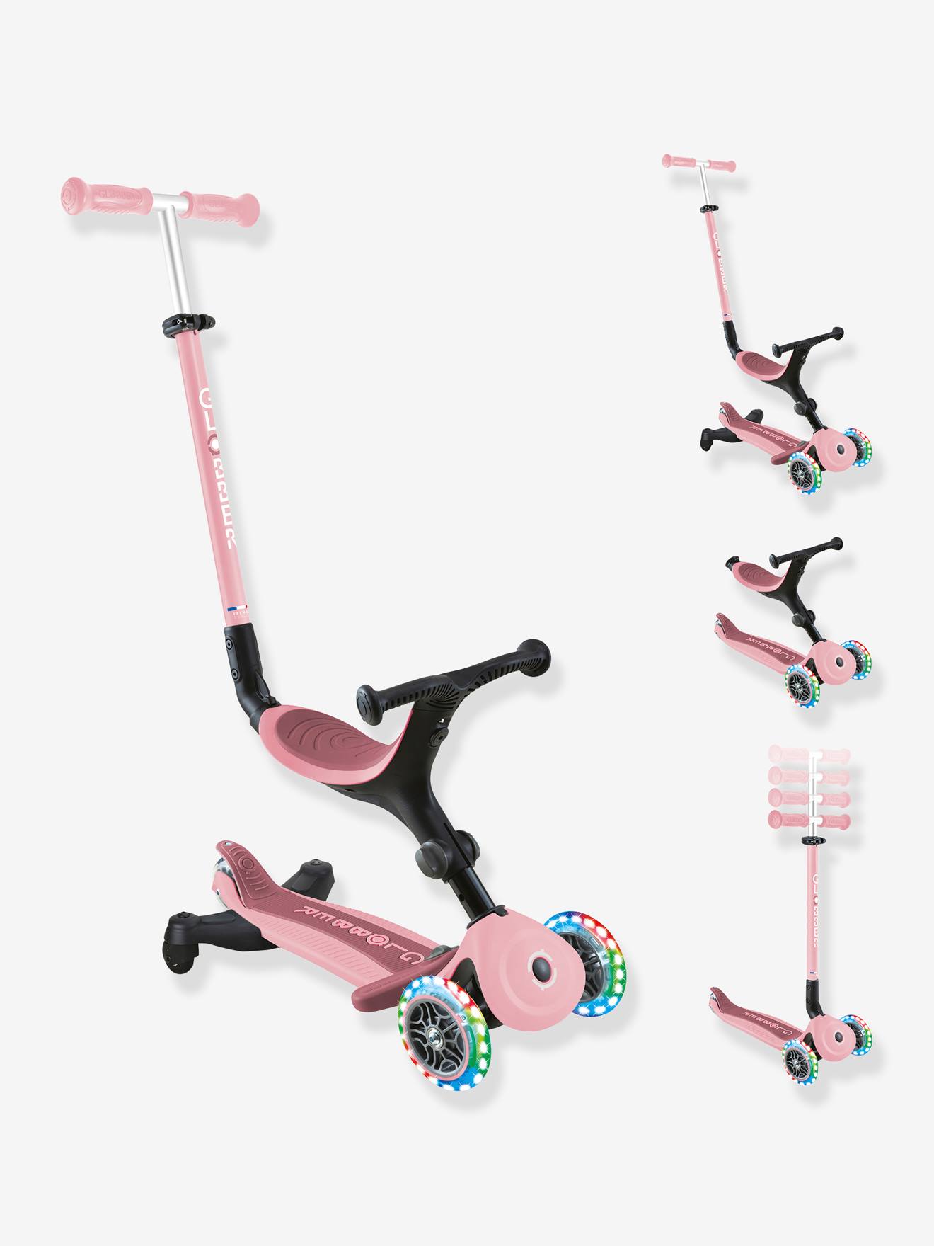 Trottinette Évolutive - Go Up Active Lights 360°- Rose