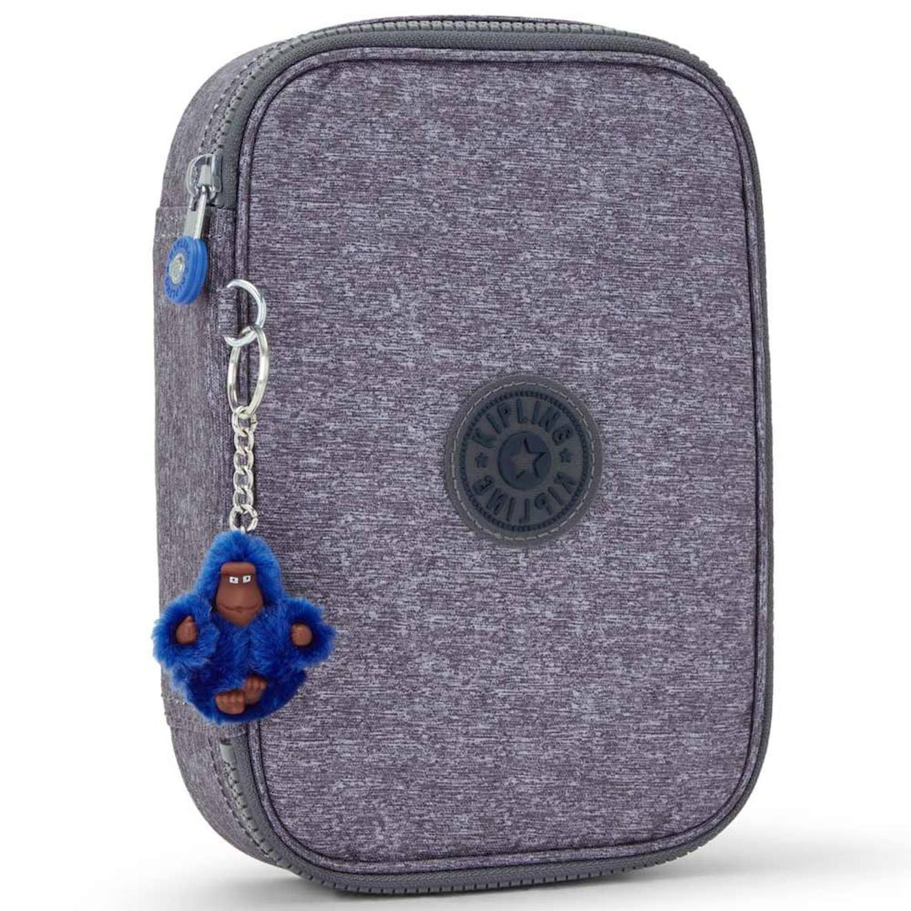 Trousse Rectangulaire À Fermeture Zippée Kipling 21 Cm Chiné Gris / Rose / Foncé / Bleu