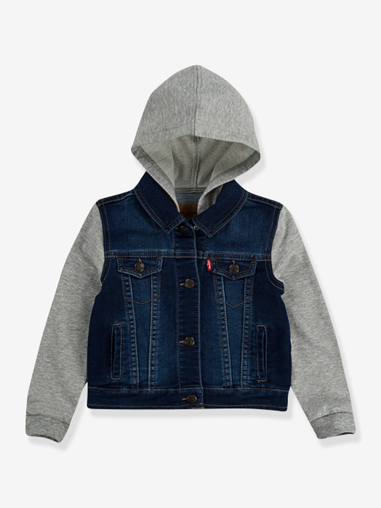Veste bi-matière à capuche Levi's bleu jean