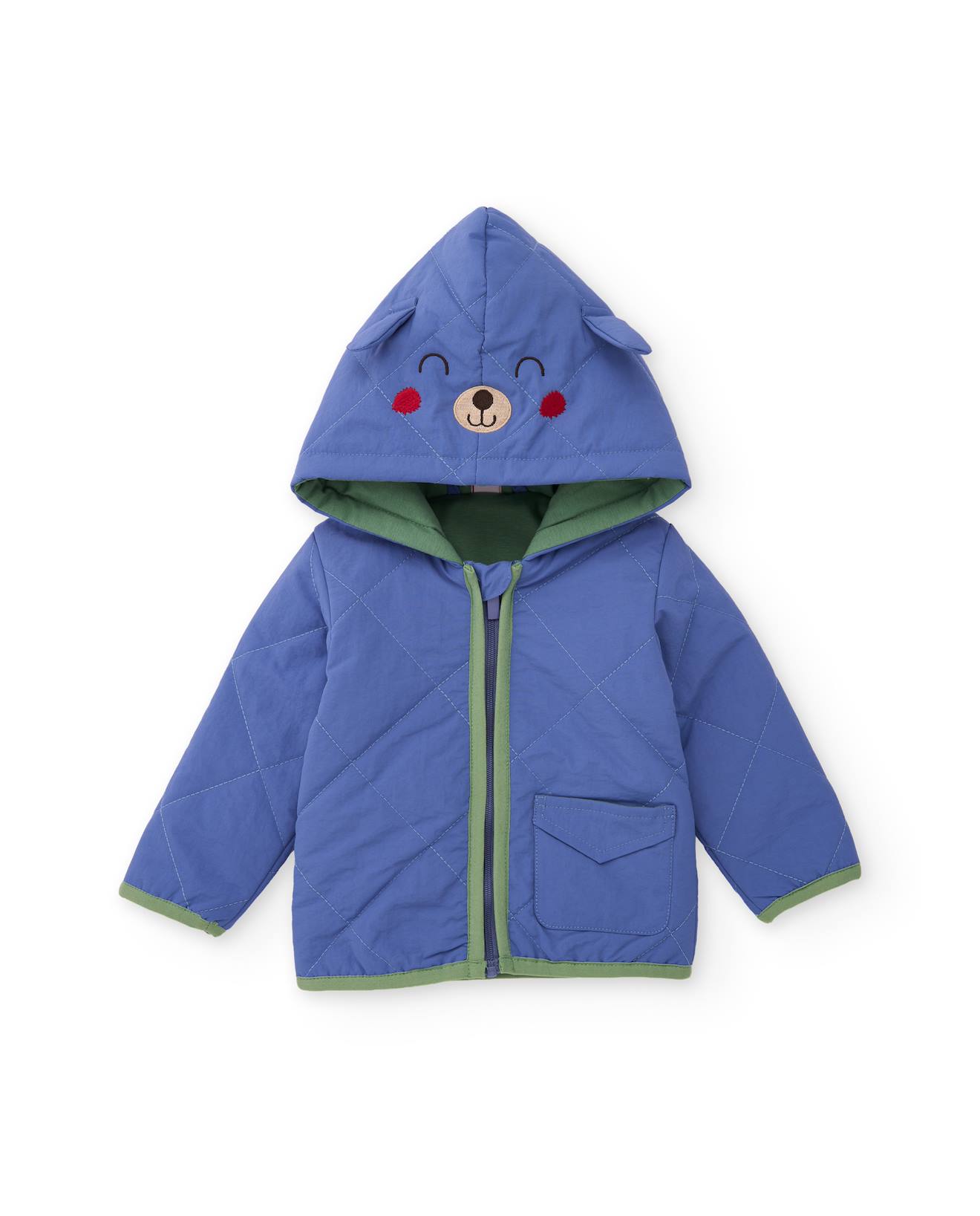 Veste En Tissu Plat Pour Bébé Avec Matelassage Bleu