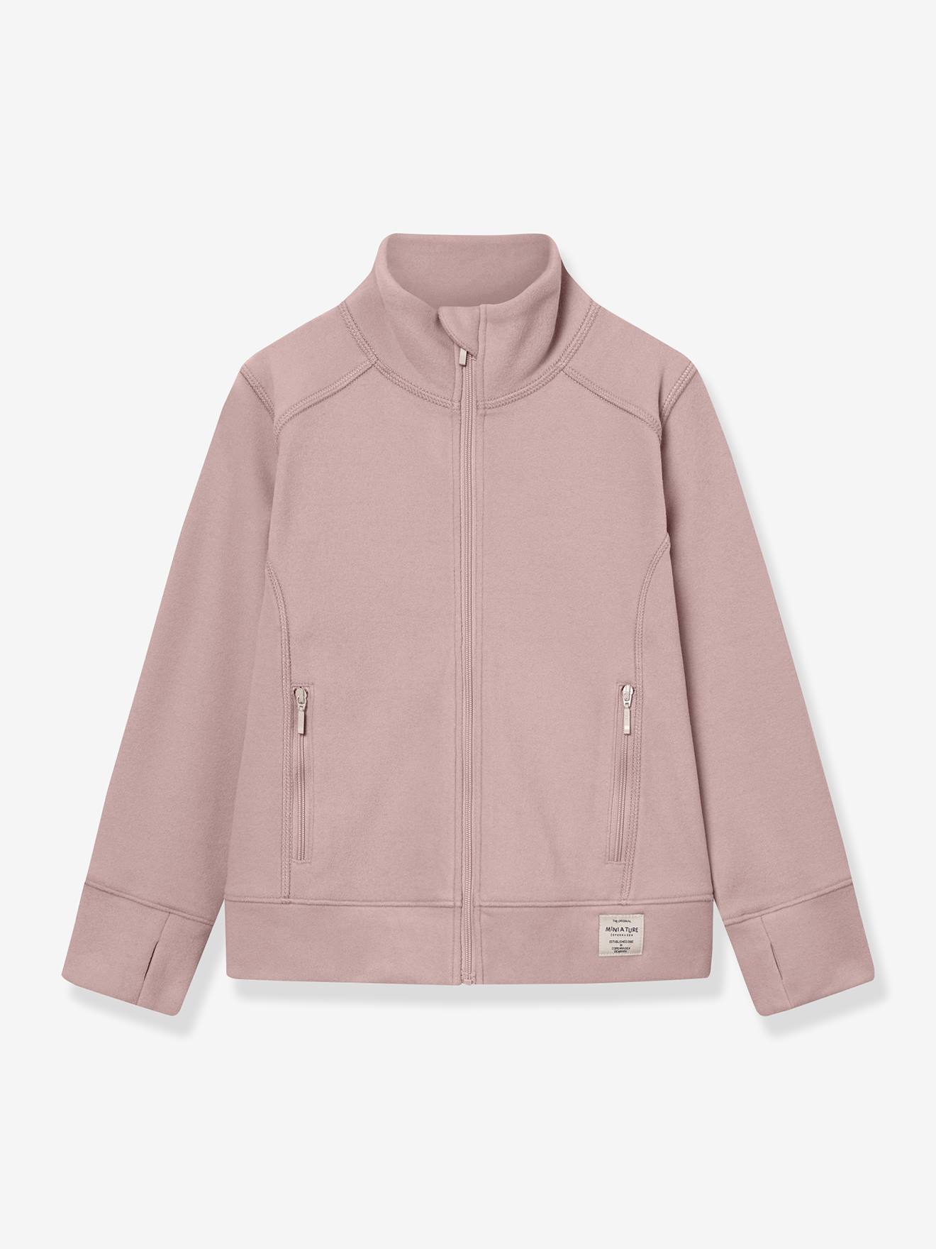Veste polaire enfant à fermeture zippée MATBERKAN MINI A TURE vieux rose