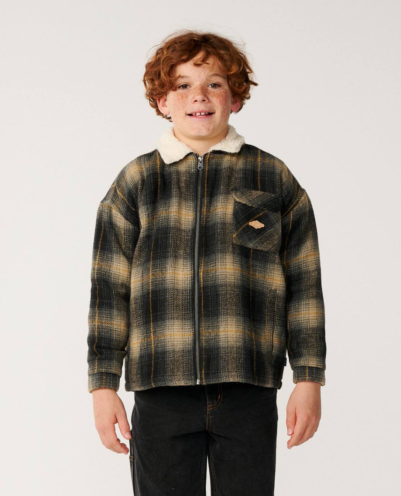 Veste Sherpa Garçon Surf Noir