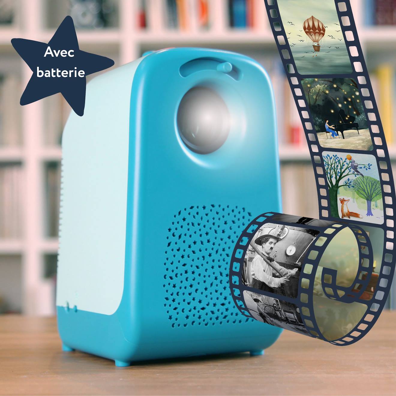 Vidéoprojecteur Sur Batterie Pour Enfants 3-10 Ans Bleu