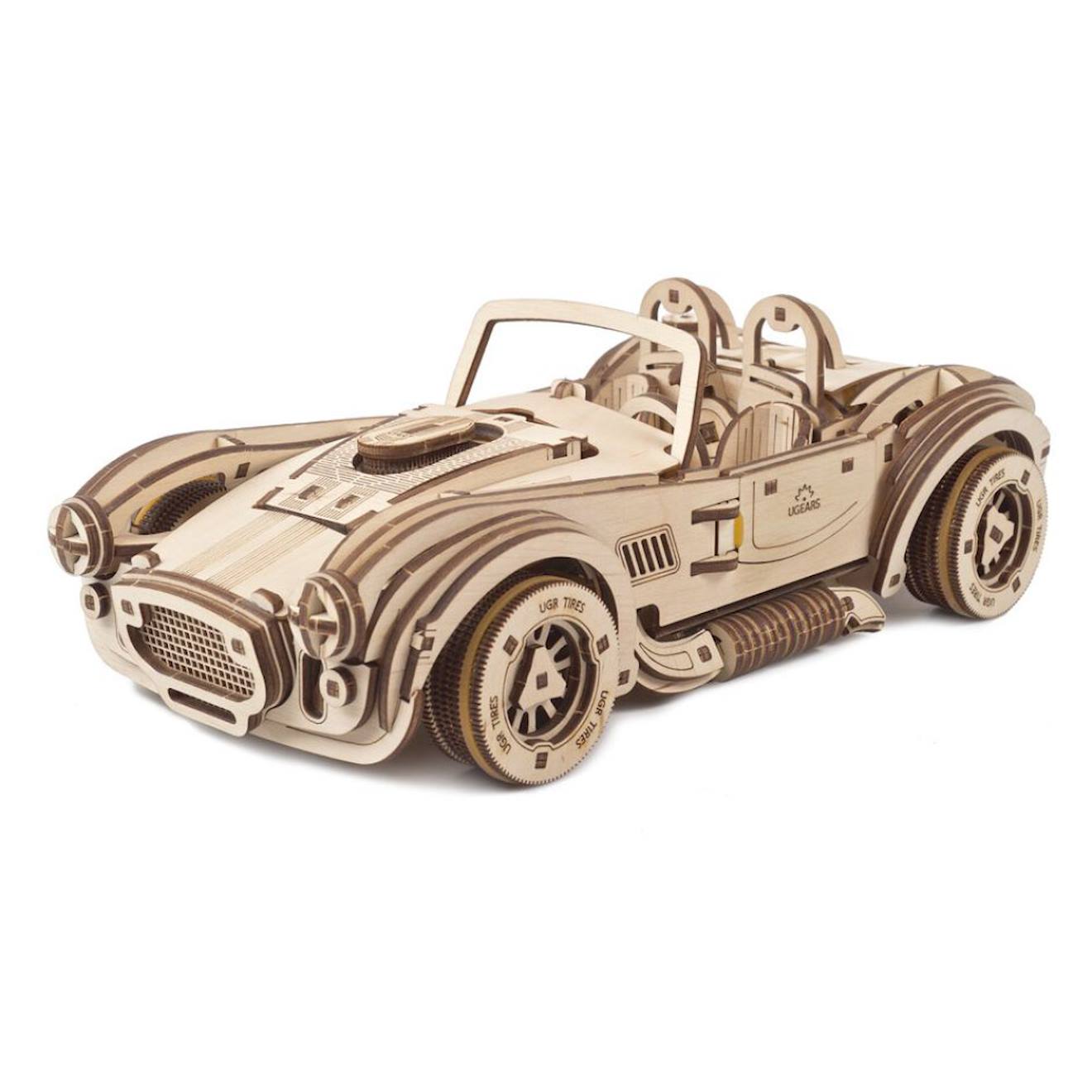Voiture De Course Drift Cobra En Bois À Construire – Maquette Mécanique 3d Inspirée Des Muscle Cars Américaines Brown