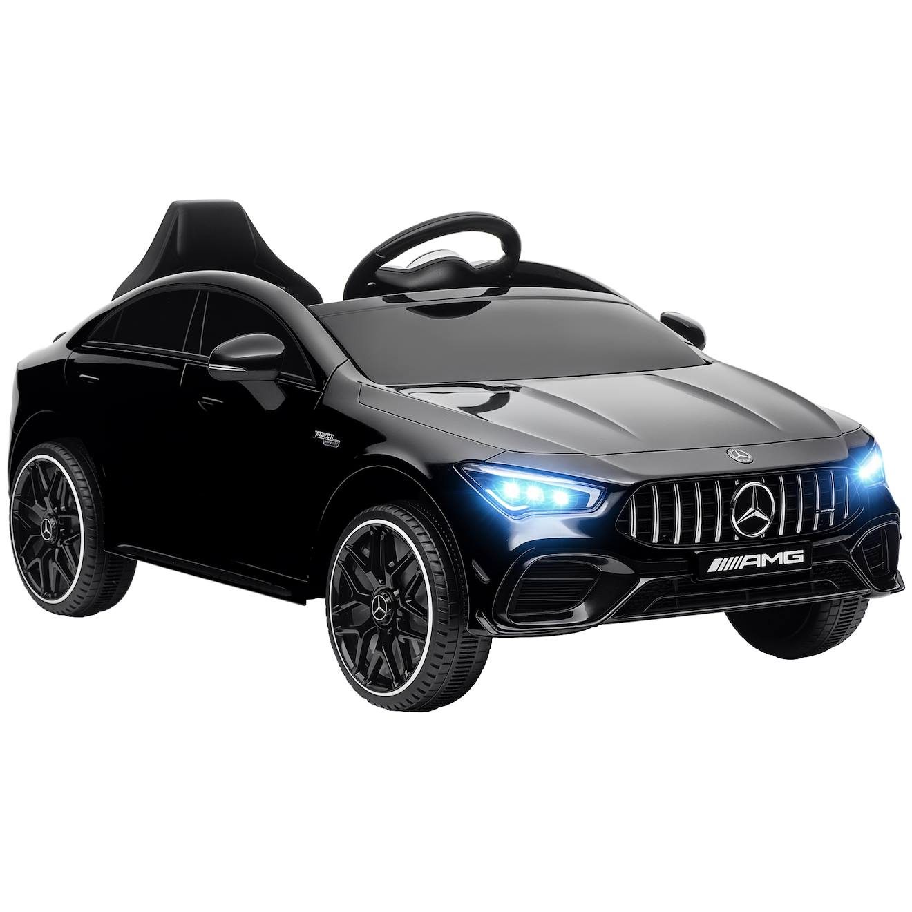 Voiture Électrique Enfant Mercedes Cla 45s Amg - 12v, 5km/h Max. - Télécommande - Nombreux Effets Noir