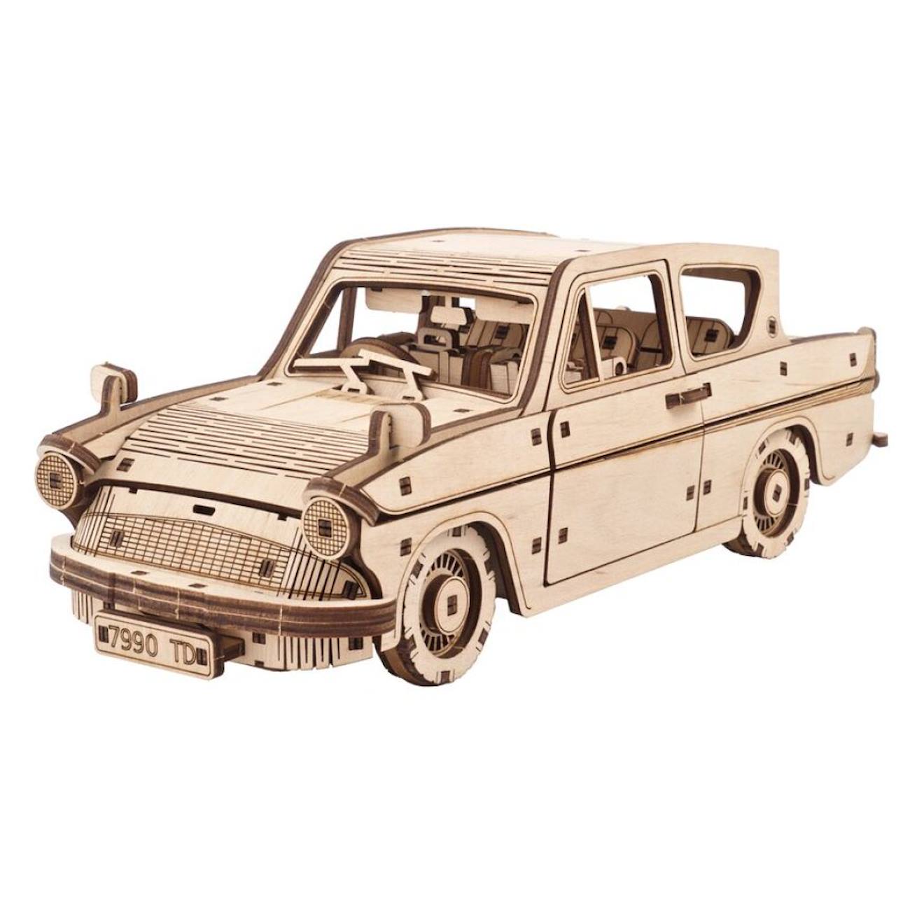 Voiture Volante Ford Anglia – Maquette En Bois Harry Potter À Construire, Puzzle 3d Magique Brown