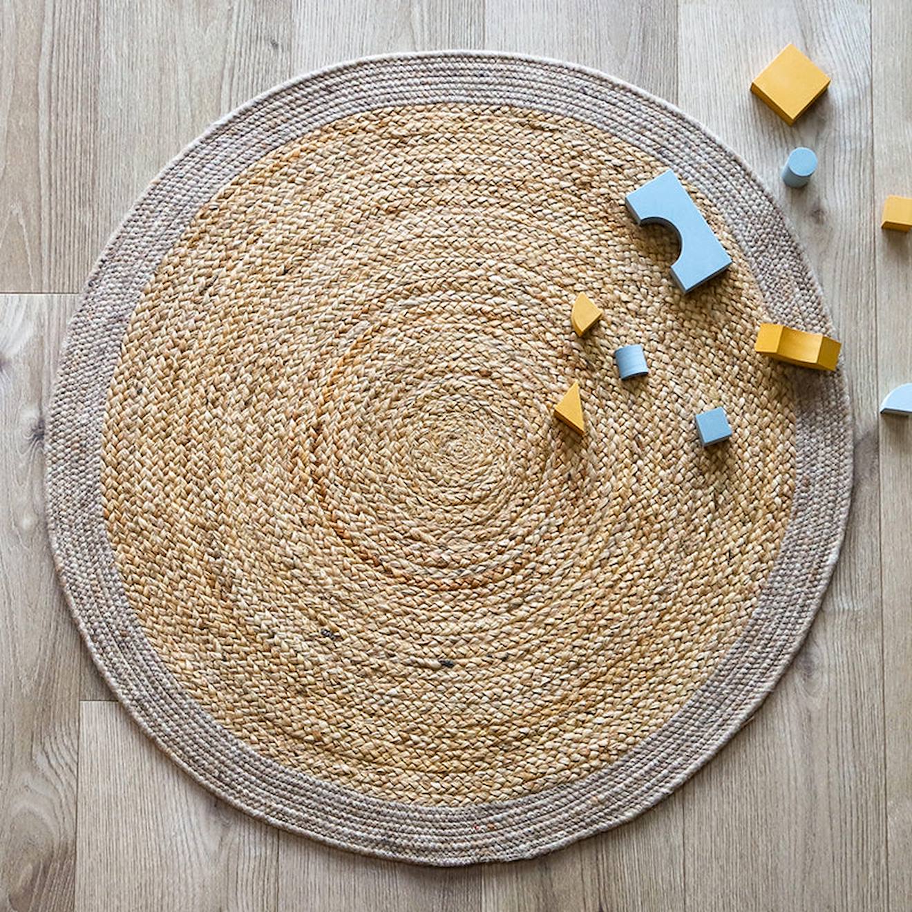Yhuki Tapis Jute & Laine Taupe